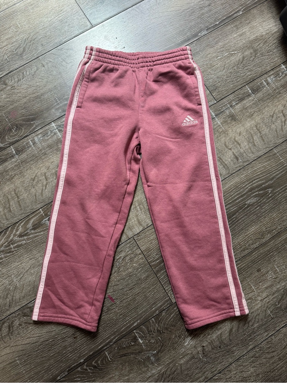 adidas Kids Rose Pink Joggers with Light-Pink Side Stripes